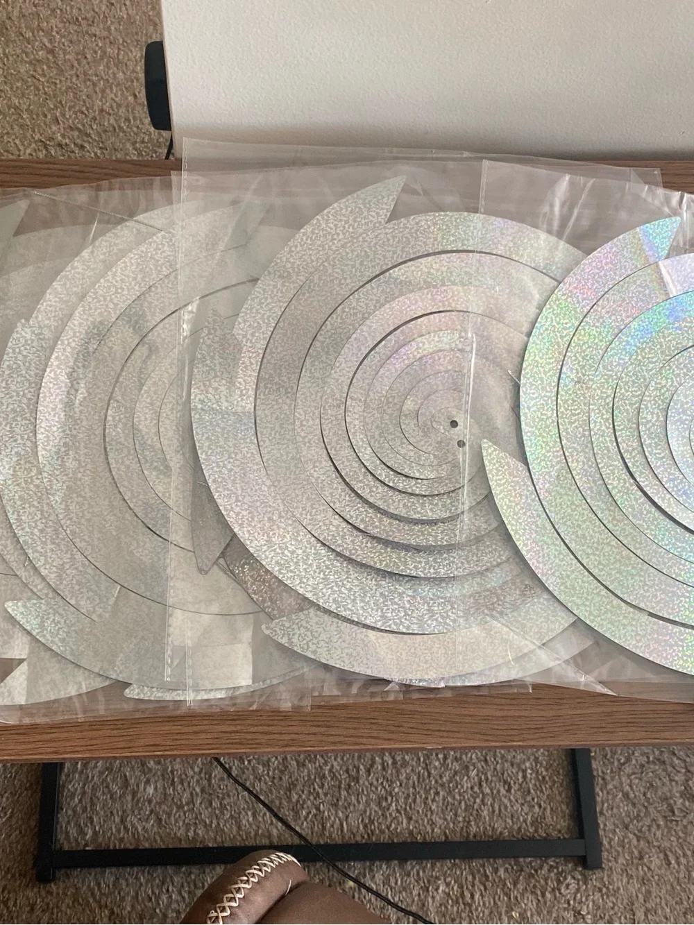 Holographic Silver Spiral Party Hanging Decoration - Home Party Supplies 6pk
